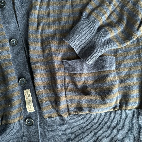 Men’s navy and brown academic cardigan by Penny Stock - Picture 7 of 7